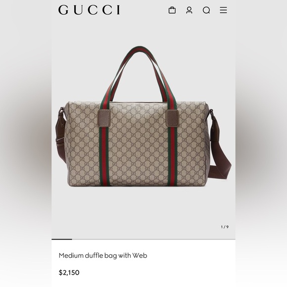 Authentic GUCCI duffle Bag with strap - Picture 2 of 16